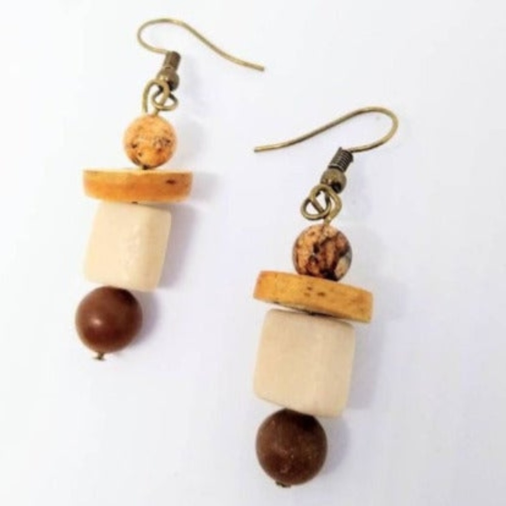 Tan earrings